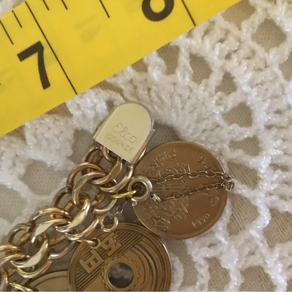 🌹Host Pick- Gold 15 Coin Heavy Charm Bracelet/ ELCO 1/20,12 K Gold Filled - Picture 3 of 16